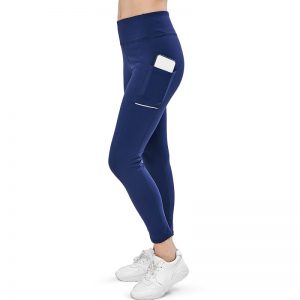 Solid Side Pocket Wide Belt Skinny Elastic Workout Leggings - Image 11