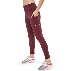 Solid Side Pocket Wide Belt Skinny Elastic Workout Leggings - Image 7