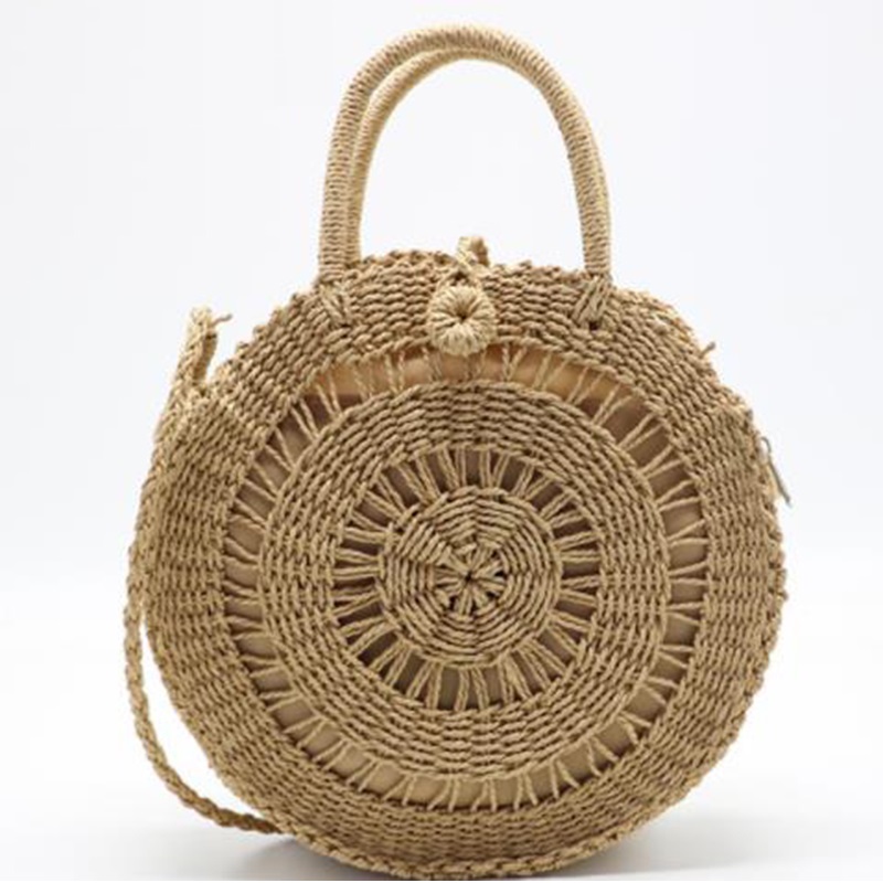 Big Circular Straw Beach Handmade Bags For Women