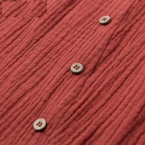 Casual Sash Button Robe Slit Solid Beach Dress - Image 13