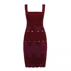 Celebrity Bodycon Patchwork Bandage Mini Dress - Image 2