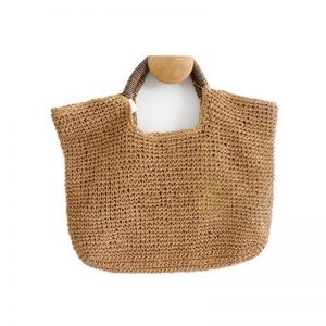 New Hot Rattan Handle Knitted Handmade Bags - Image 4