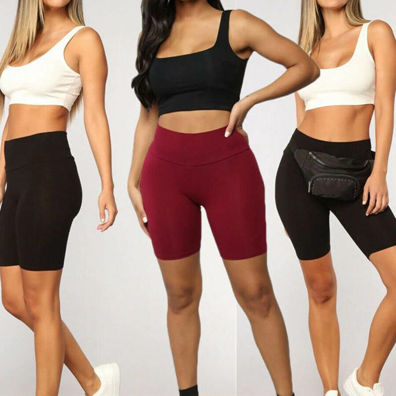 High Waist Stretch Trousers Gym Fitness Running Bottoms Shorts