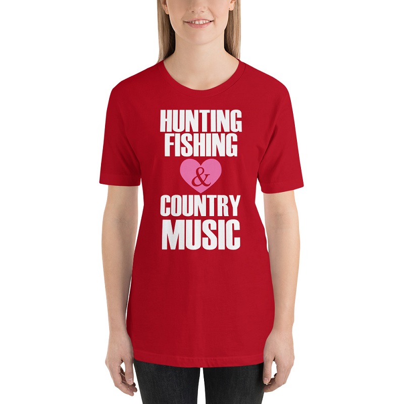 Hunting Fishing Country Music Unisex Short Sleeve T-Shirts
