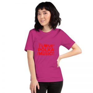 I love Polka Unisex Short Sleeve T-Shirts - Image 2