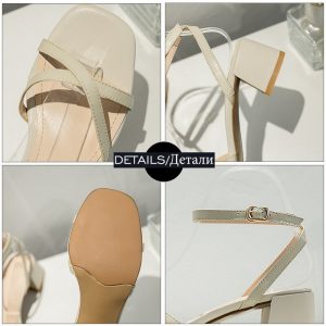 Cross Strap Office Open Toe Sandals - Image 6