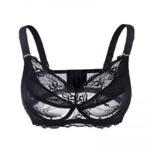 Full Coverage Jacquard Non Padded Lace Sheer Underwire Bra - Image 4