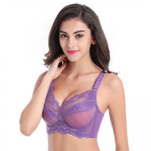 Full Coverage Jacquard Non Padded Lace Sheer Underwire Bra - Image 2