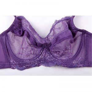 Full Coverage Jacquard Non Padded Lace Sheer Underwire Bra - Image 5