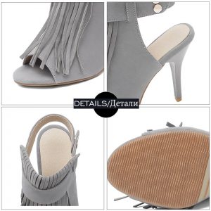 Gladiator Sexy Peep Toe Slingback Tassel Sandals - Image 5