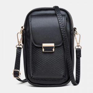 Solid Zipper Crossbody Shoulder Bag - Image 2