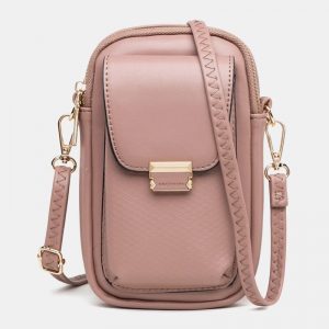 Solid Zipper Crossbody Shoulder Bag - Image 3