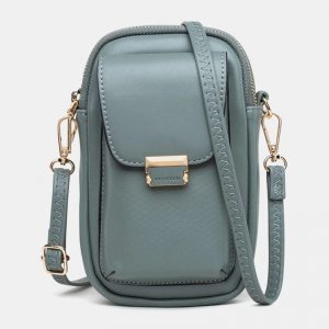 Solid Zipper Crossbody Shoulder Bag - Image 4