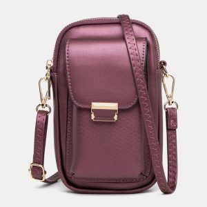 Solid Zipper Crossbody Shoulder Bag - Image 5