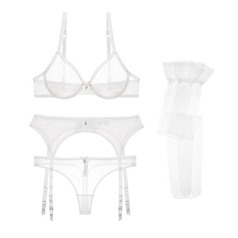 Dtydtpe Bras for Women, Ultra-Thin Underwear Bra Adjustable Bra Ladies  Transparent and Breathable White