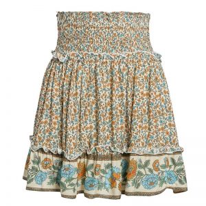 Bohemian Floral Print High Waist Short Skirts - Image 7