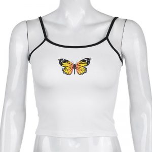 Butterfly Printed Strappy Camis Tops - Image 3