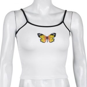 Butterfly Printed Strappy Camis Tops - Image 4
