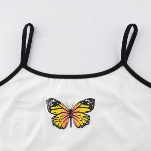 Butterfly Printed Strappy Camis Tops - Image 8