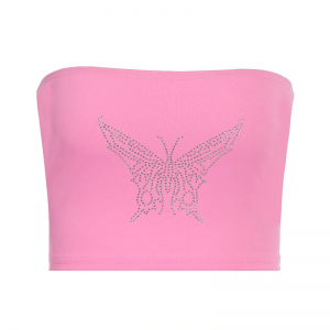 Glitter Diamond Off Shoulder Camis Cropped Top - Image 5
