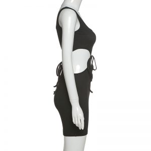 Hollow Out Sleeveless Crop Top Mini Skirt - Image 9