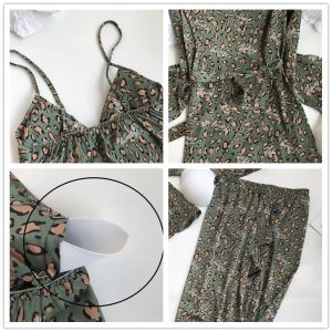 Leopard Printing Sleepwear 3 Pieces Set - Image 3