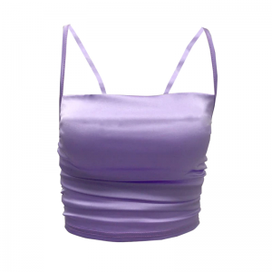 New Elegant Satin Straps Crop Vest Tops - Image 3