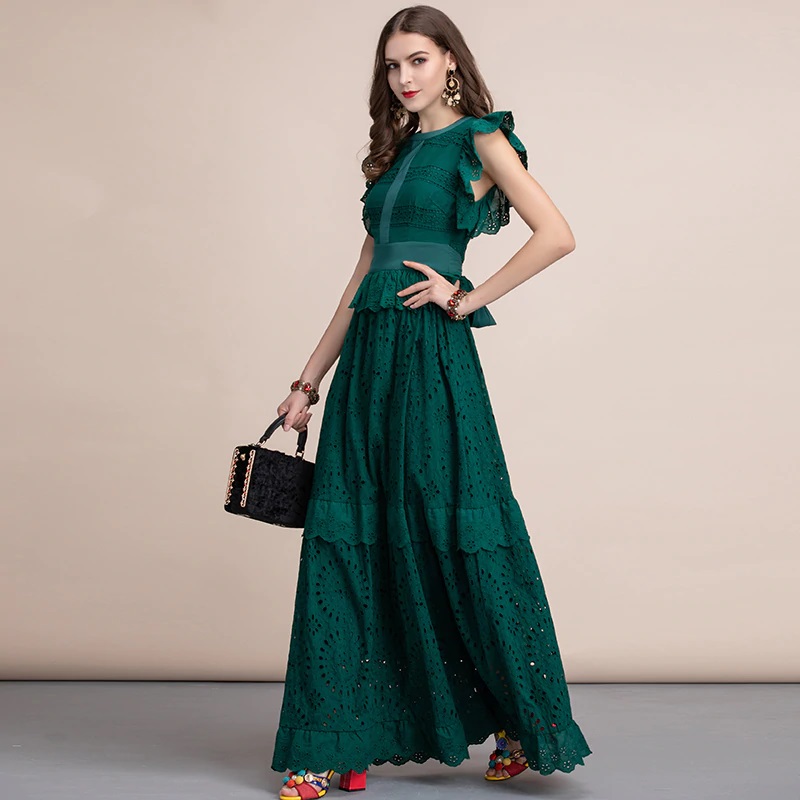 Elegant A-Line Cotton Evening Dress With Long Sleeves #CK427 $109.6 -  GemGrace.com