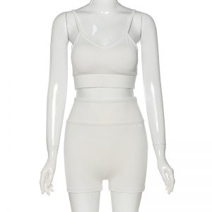 Sexy Bodycon Crop Top Shorts 2 Pieces - Image 4