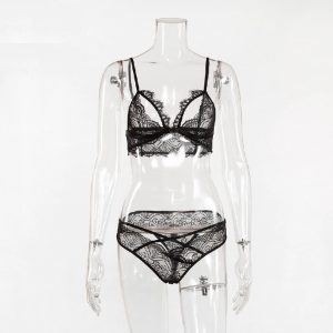 Lace Sleeveless Backless Briefs Lingerie Set - Image 5