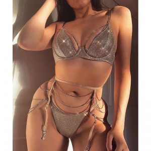 Sleeveless Backless Briefs Intimates Lingerie Set