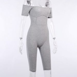 Solid Fashion Elastic Outfit Casual Skinny Playsuit - Image 3