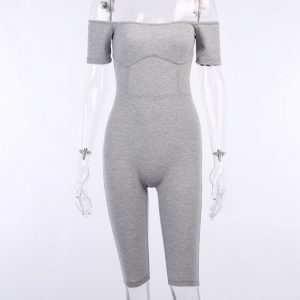 Solid Fashion Elastic Outfit Casual Skinny Playsuit - Image 5