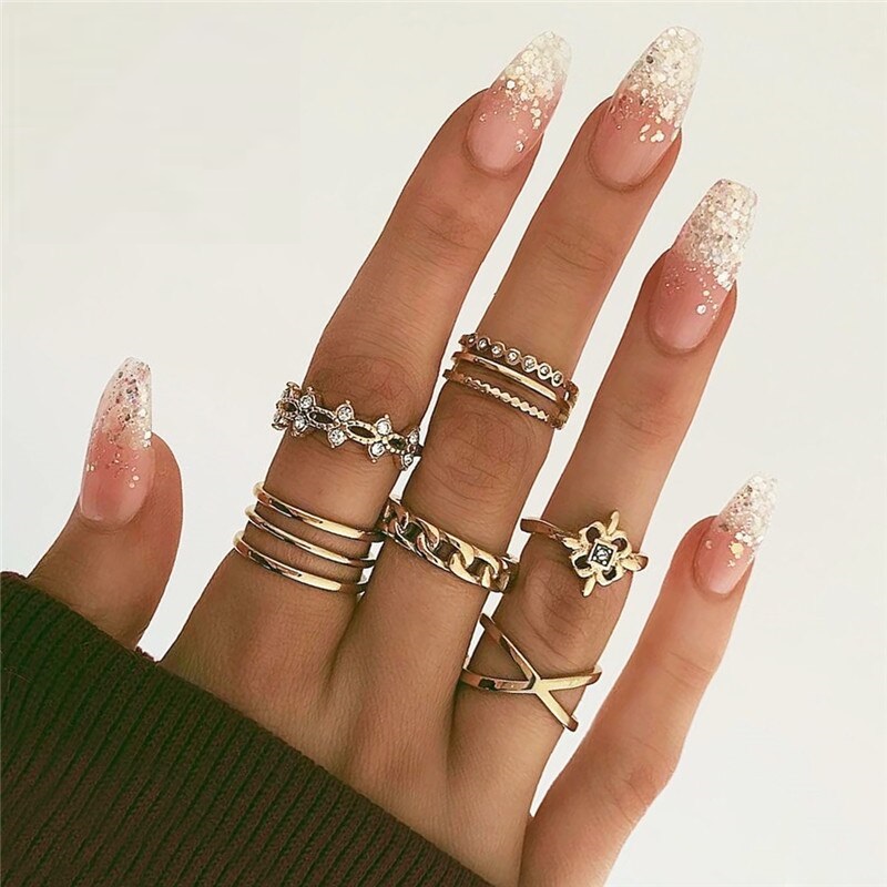Elegant Twist Finger Rings Fashion Crystal Shiny Jewelry Gifts