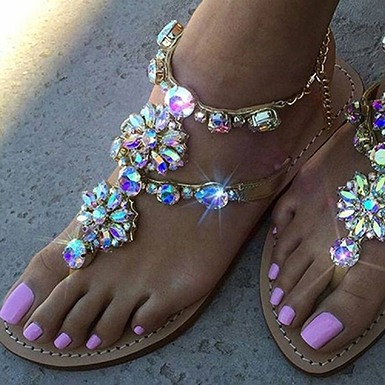 Floral Sandals - Toe Loop Style