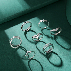 Geometric Cross Multilayer Rings Set - Image 4