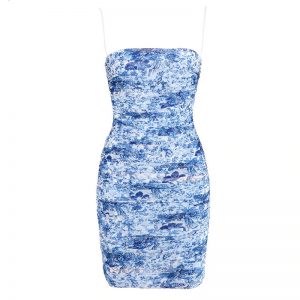 Sexy Sleeveless Print Bodycon Club Dress - Image 5
