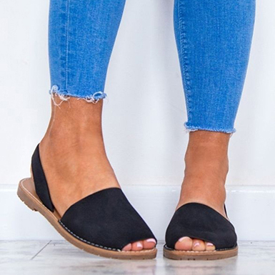 Slip-on Sandals with Open Toes and Heels