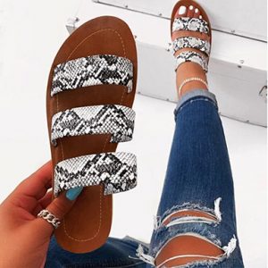 Triple-Strap Flat Sandals - Almond Toes