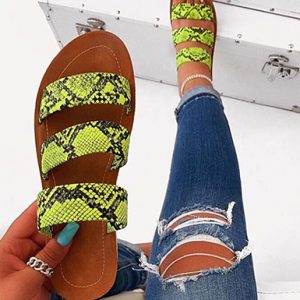 Triple-Strap Flat Sandals - Almond Toes - Image 4