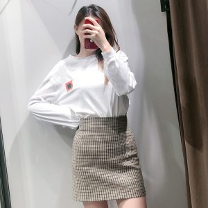 High Waist Stylish Back Pleated Skirts