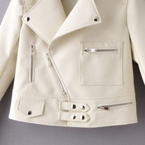 Zipper motorcycle lapel handsome jacket retro coat - Image 15