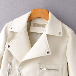 Zipper motorcycle lapel handsome jacket retro coat - Image 16
