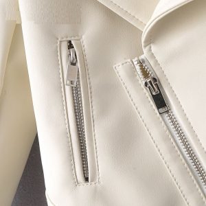 Zipper motorcycle lapel handsome jacket retro coat - Image 17