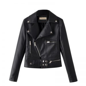 Zipper motorcycle lapel handsome jacket retro coat - Image 6
