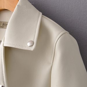 Zipper motorcycle lapel handsome jacket retro coat - Image 8