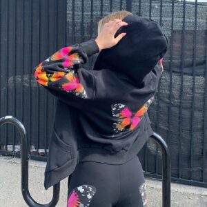 Butterfly Top Casual Hoodies Oversize Animal Print Coat - Image 5