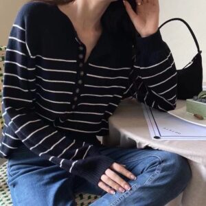 Button Oversize Pullover Sweater - Image 6