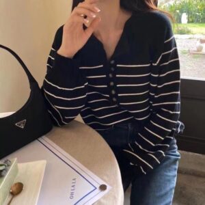 Button Oversize Pullover Sweater - Image 7
