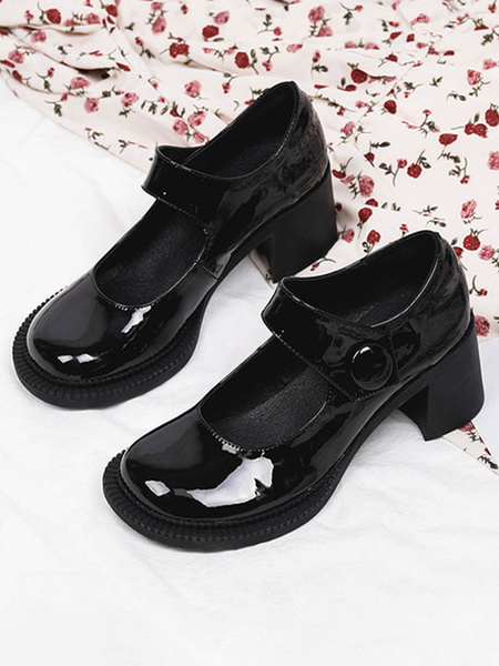 Loafers Round Toe Marry Jane Casual PU Leather Shoes